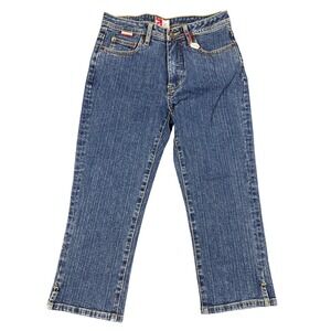 VTG Pepe Jeans Womens 28 Stretch Straight Leg Cropped Jeans Blue Medium Wash NWT